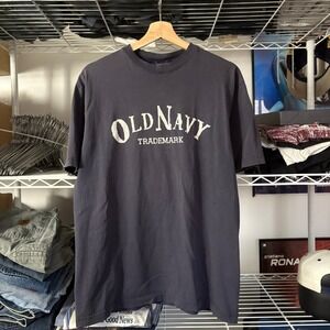 Vintage Old Navy Trademark T Shirt Mens Medium Gray Short Sleeve Tee